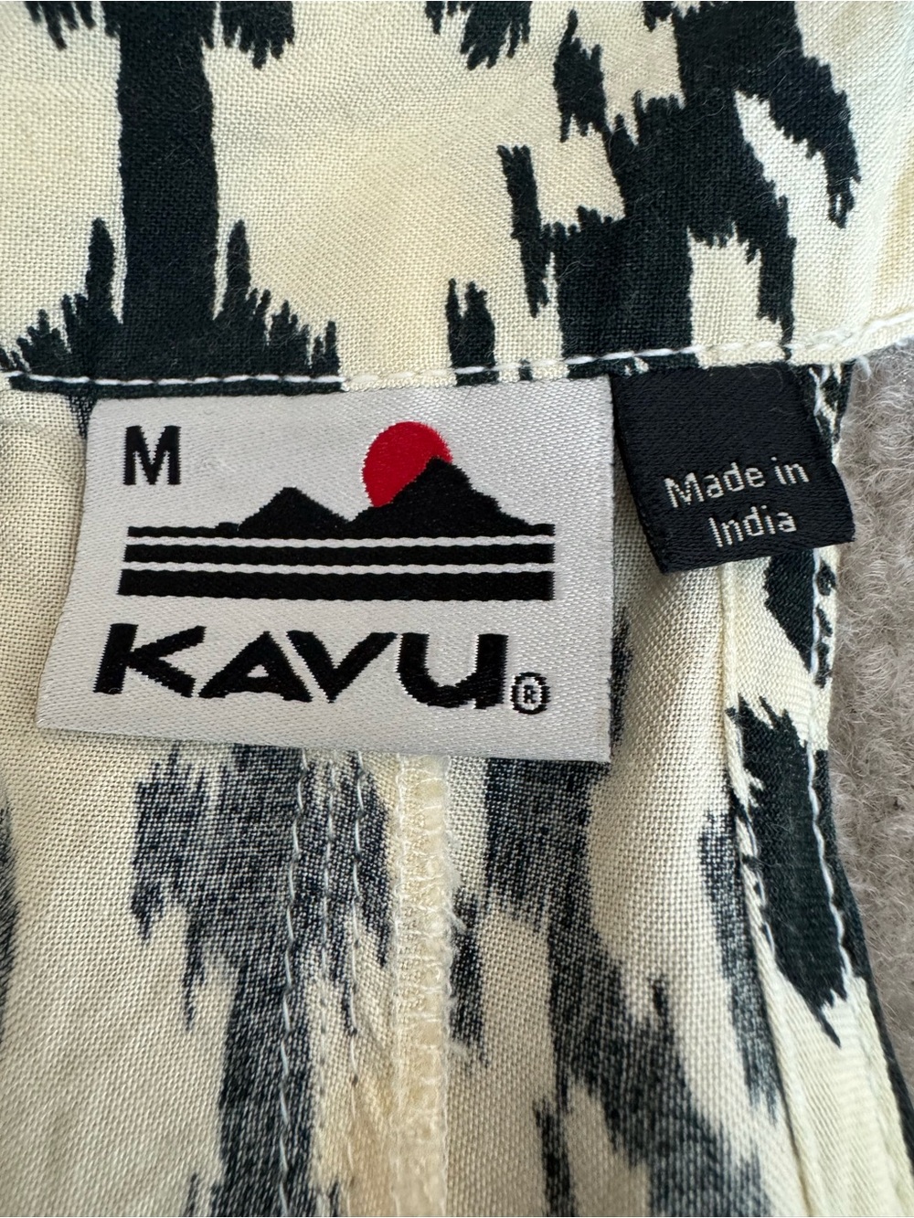 Kavu Jocelyn Ikat Black Ivory Racerback Midi High Low Sleeveless Dress Size Med - Picture 10 of 11